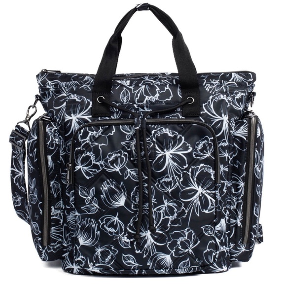 lug Handbags - Lug Bustle Convertible Tote Bag in Outline Floral Black